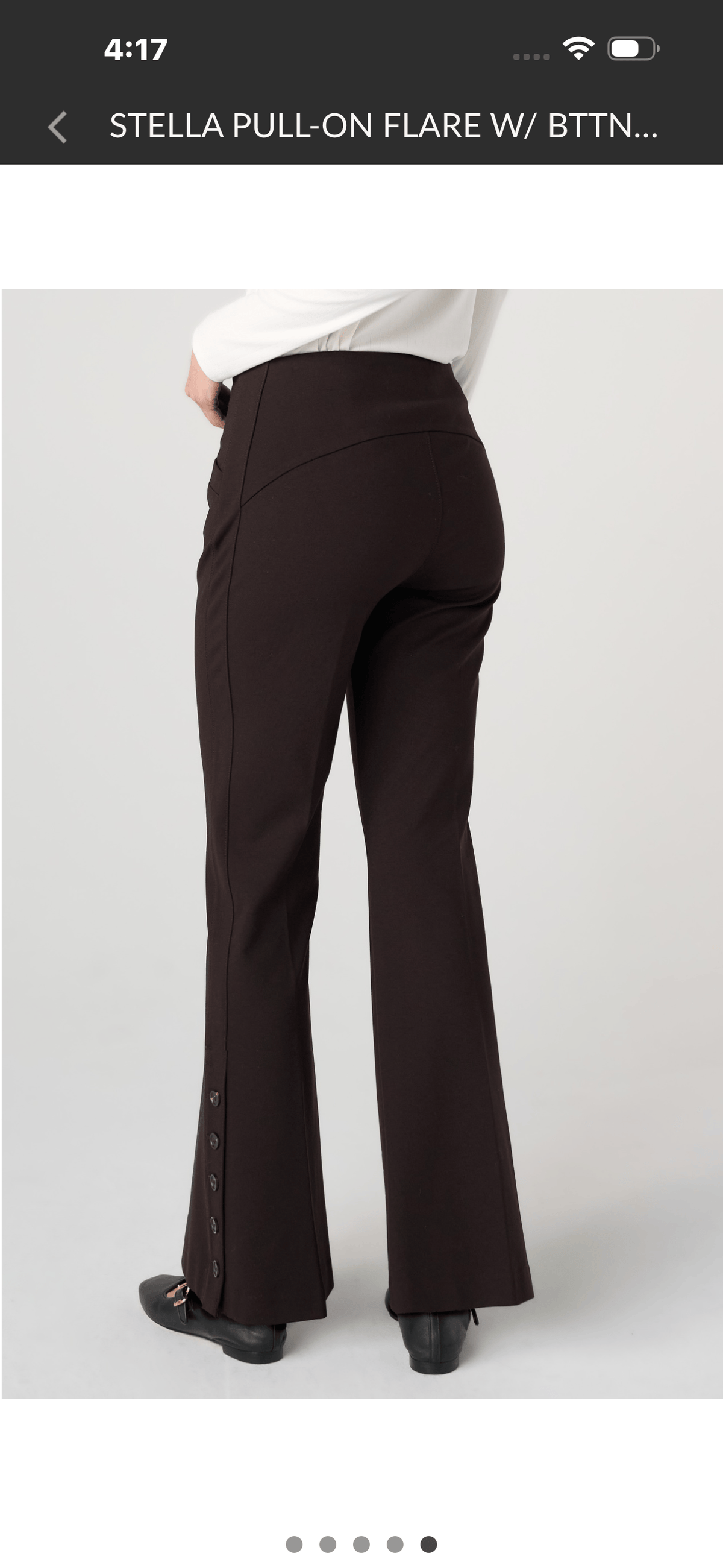 Stella Pull-On Flare W/ Bttn Hem - 30', Brown Truffle Liverpool Pants
