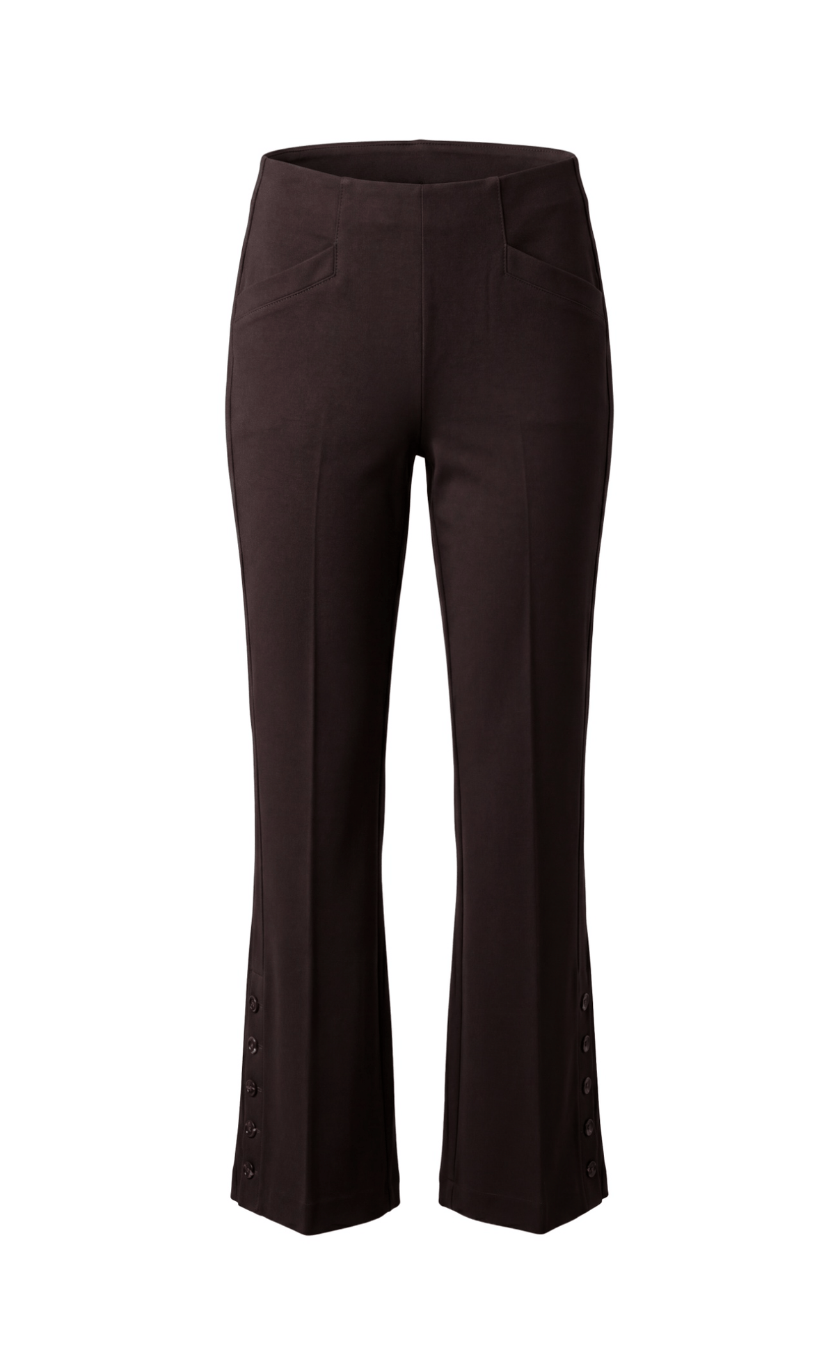 Stella Pull-On Flare W/ Bttn Hem - 30', Brown Truffle Liverpool Pants
