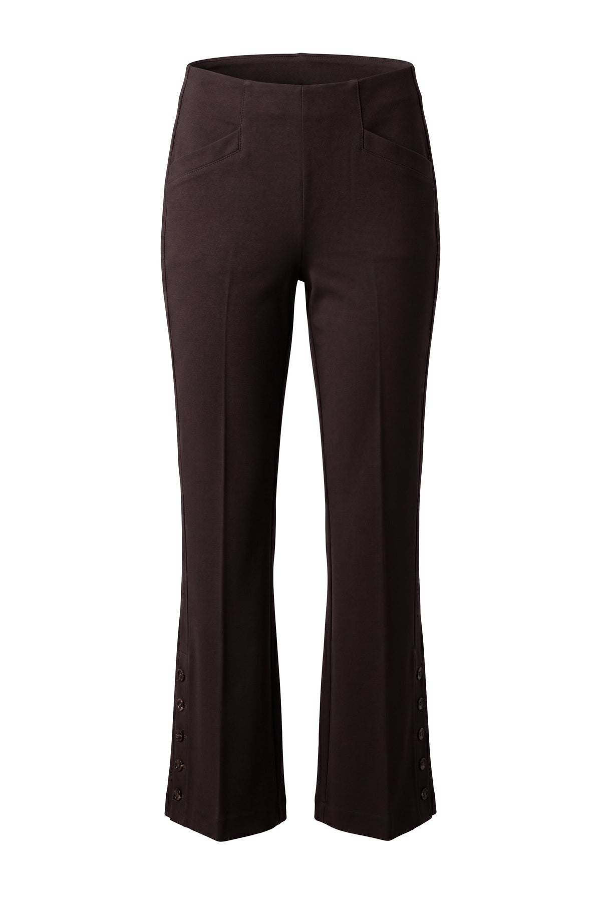 Stella Pull-On Flare W/ Bttn Hem - 30', Brown Truffle Liverpool Pants 4
