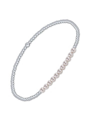 Sterling Bliss 2mm Bead Bracelet with Pearl by eNewton e.newton Designs BRACELET