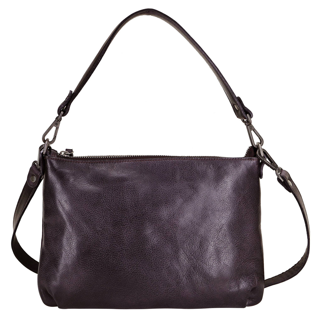 Stevie Handcrafted Leather Crossbody Bags: Eggplant Latico Leathers