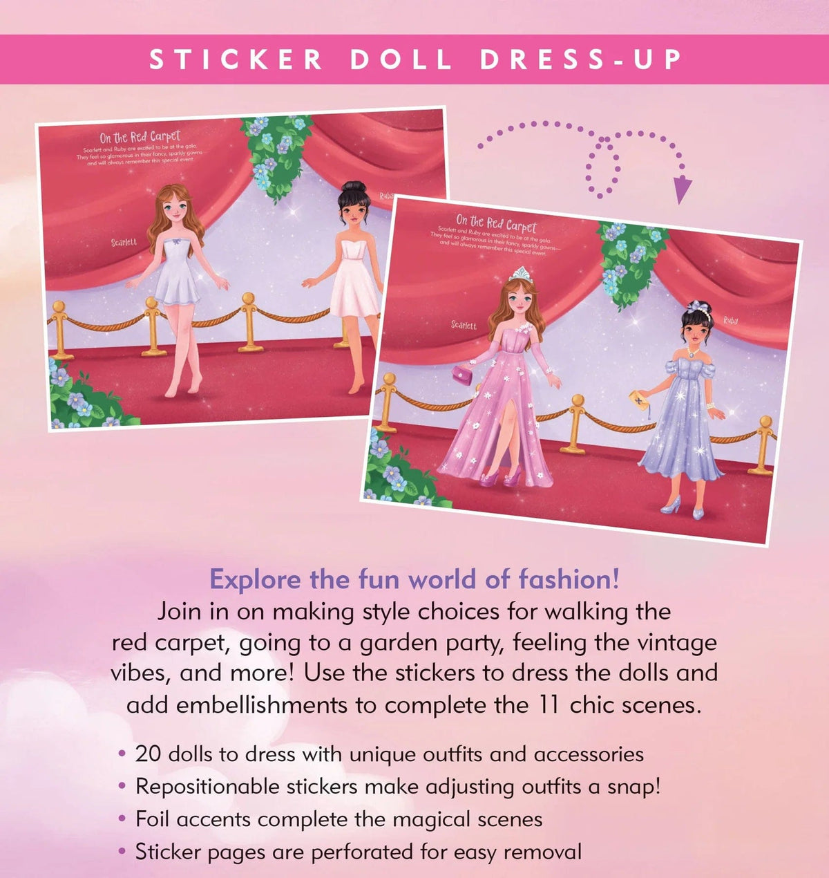 Sticker Dress Up Doll Books | Fashion Peter Pauper Press Activity Book