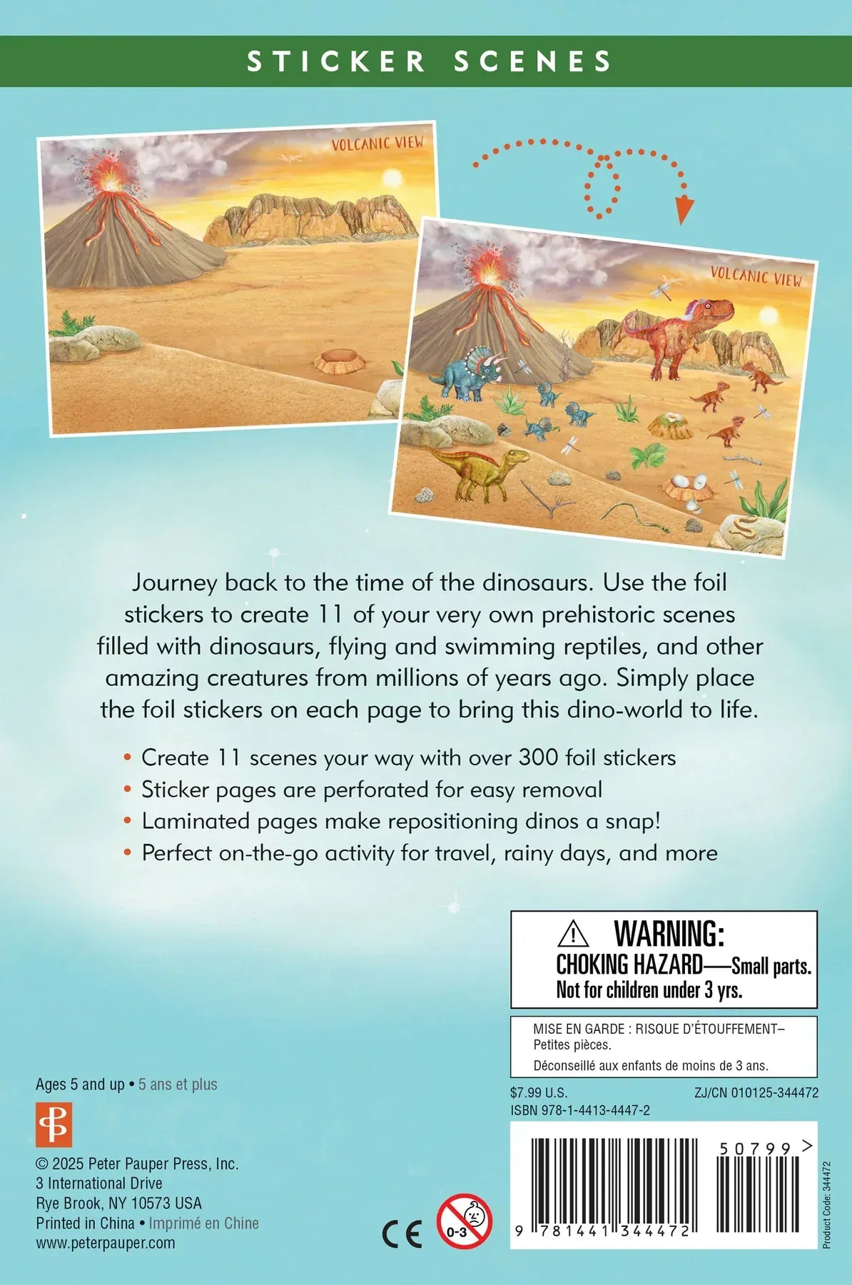 Sticker Scene Books | Dinosaurs Peter Pauper Press Activity Book