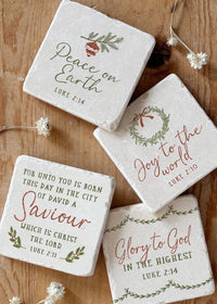 Thumbnail for Stone Art Christmas Ornaments | 4 Styles Mattie B's Gifts & Apparel Luke 2:14 Peace