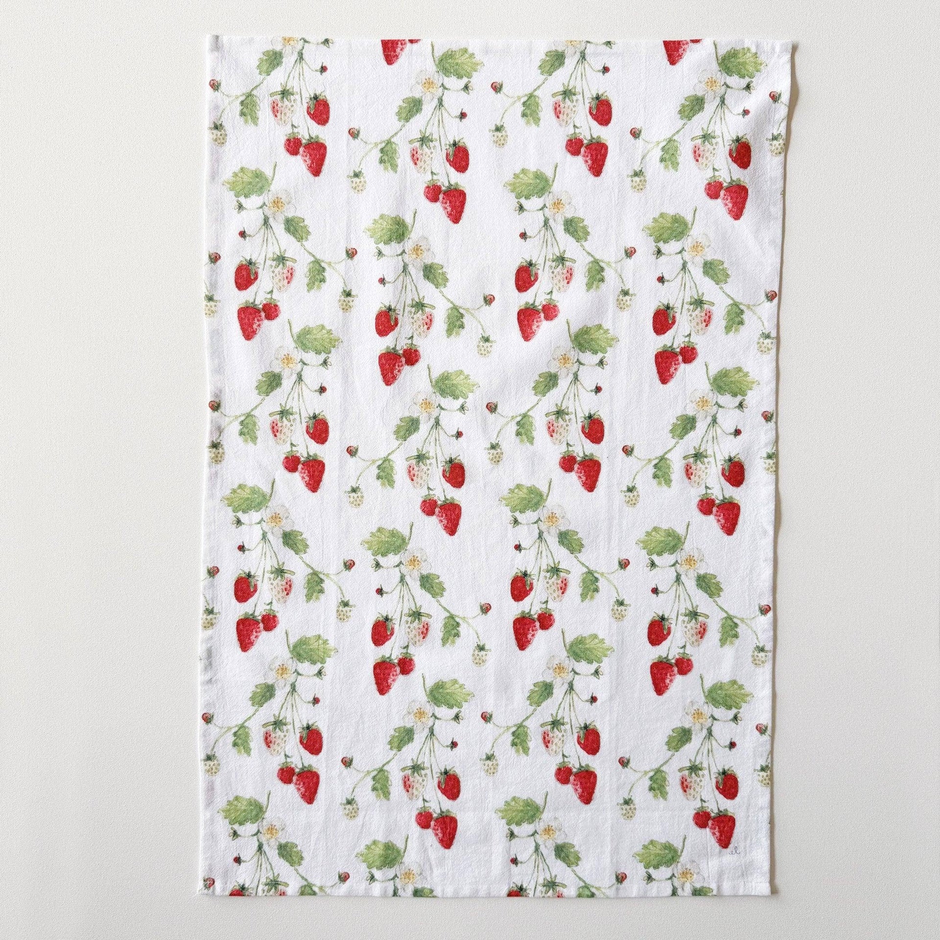 Strawberry cotton flour sack tea towel emily lex studio