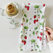 Strawberry cotton flour sack tea towel emily lex studio