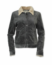 Stretch Corduroy Fleeced Jacket. Charcoal Purnell LLC Outerwear S