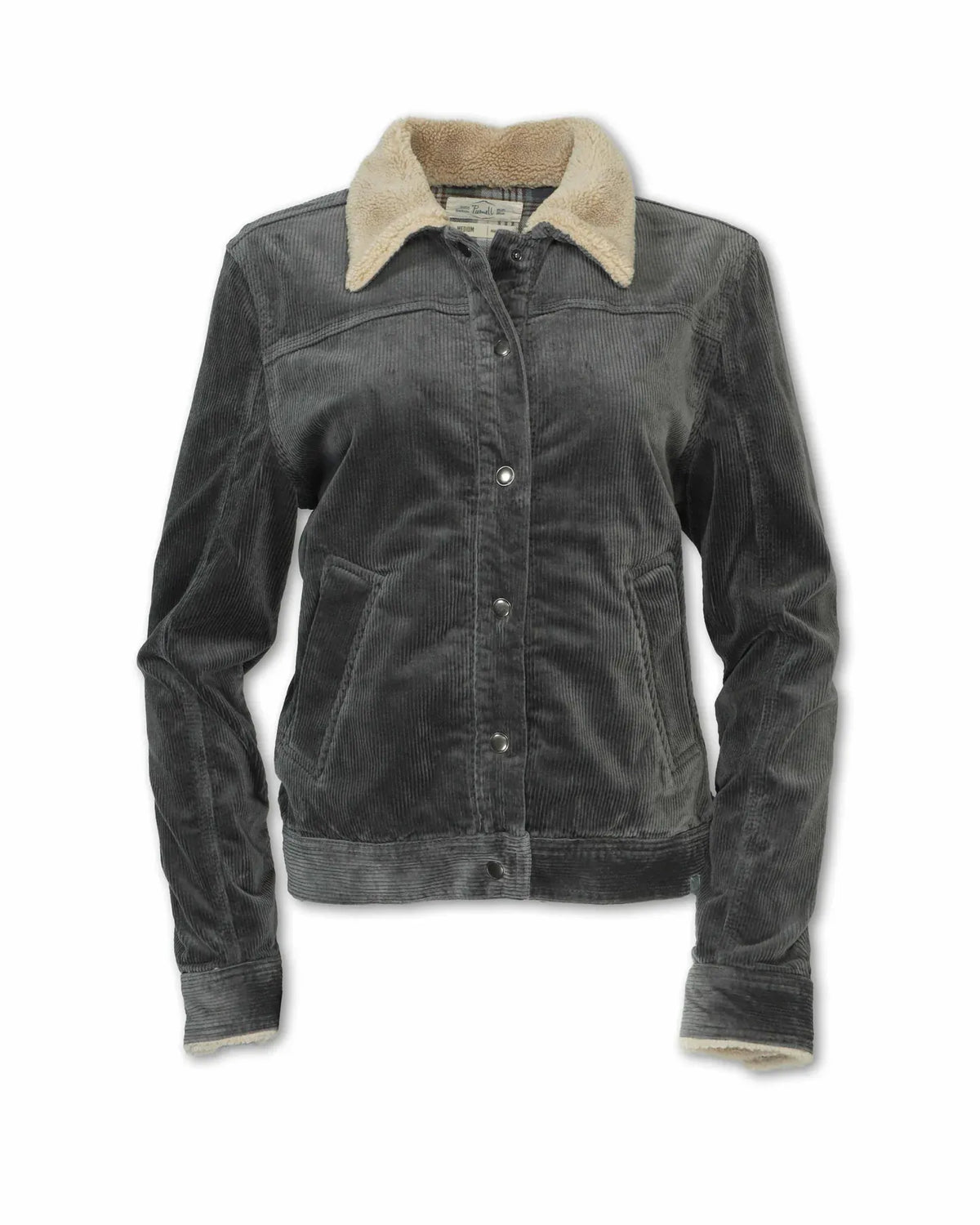 Stretch Corduroy Fleeced Jacket. Charcoal Purnell LLC Outerwear S