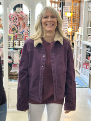 Stretch Corduroy Fleeced Jacket, Plum Purnell LLC Outerwear