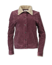 Stretch Corduroy Fleeced Jacket, Plum Purnell LLC Outerwear S