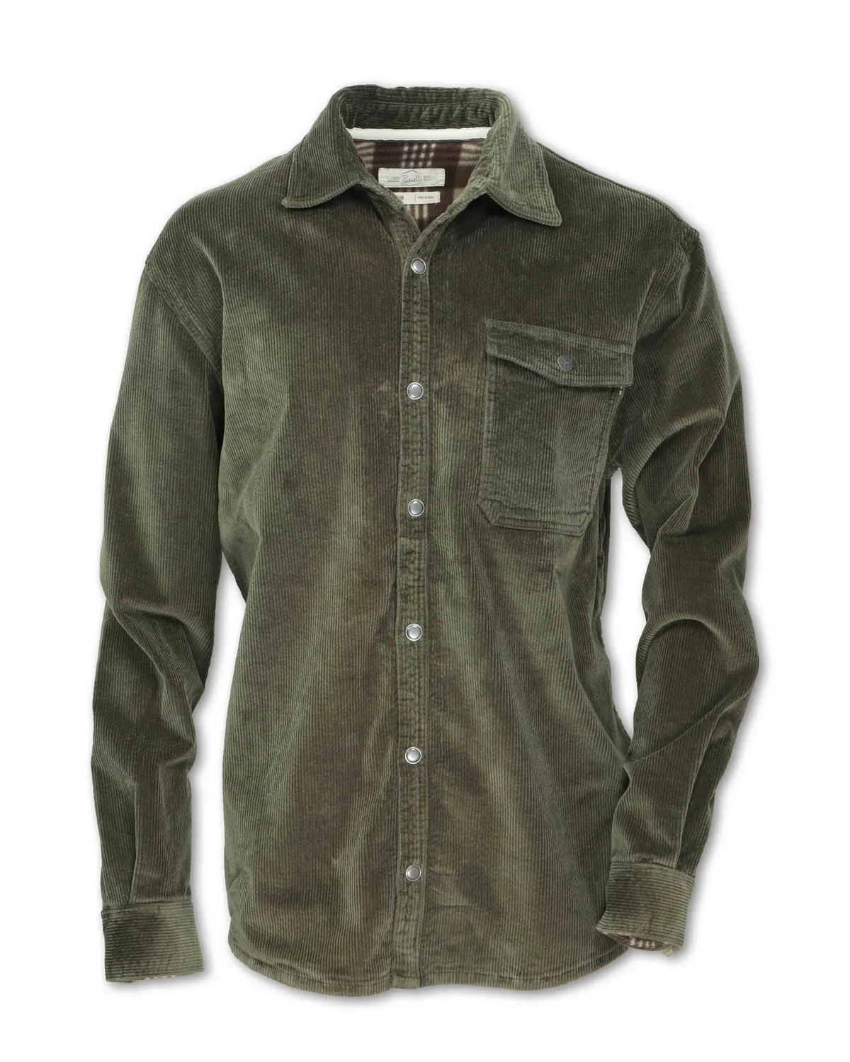 Stretch Corduroy Shirt Jacket, Olive Purnell LLC Outerwear