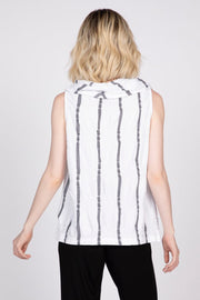 Stripe a Pose Sleeveless Cowl Habitat Casual Top