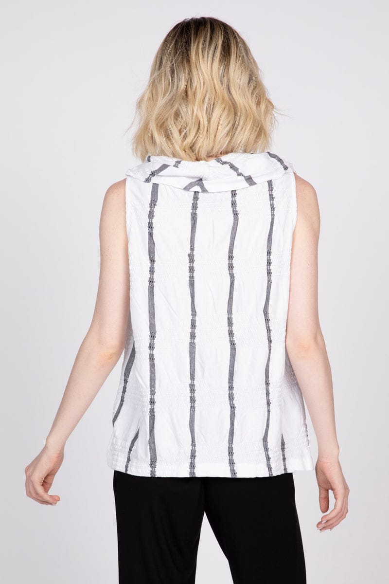 Stripe a Pose Sleeveless Cowl Habitat Casual Top