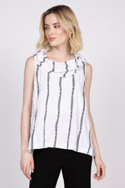 Stripe a Pose Sleeveless Cowl Habitat Casual Top