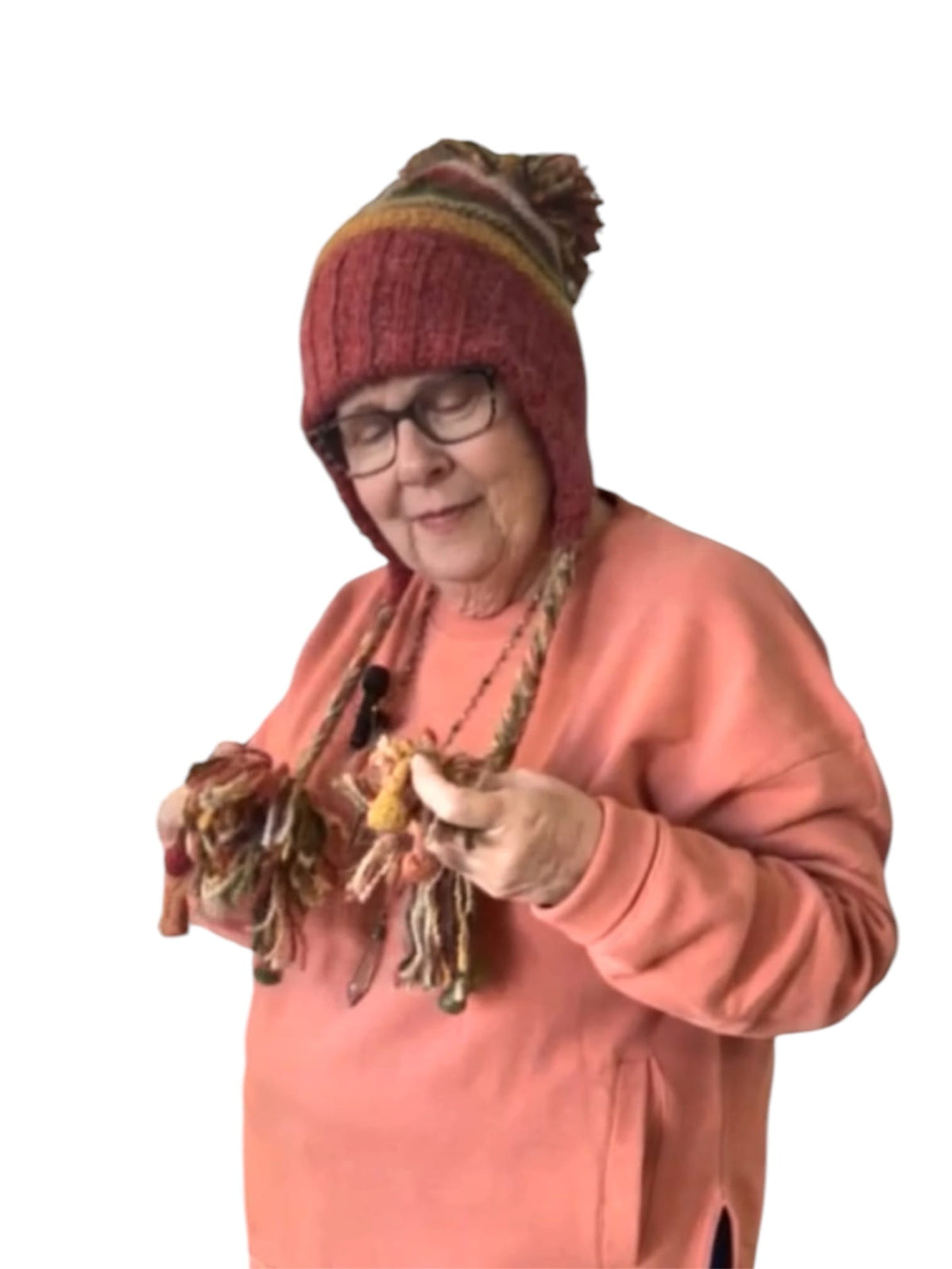 Striped Hood Hat w Tassels Peruvian Trading Co LLC Accessories