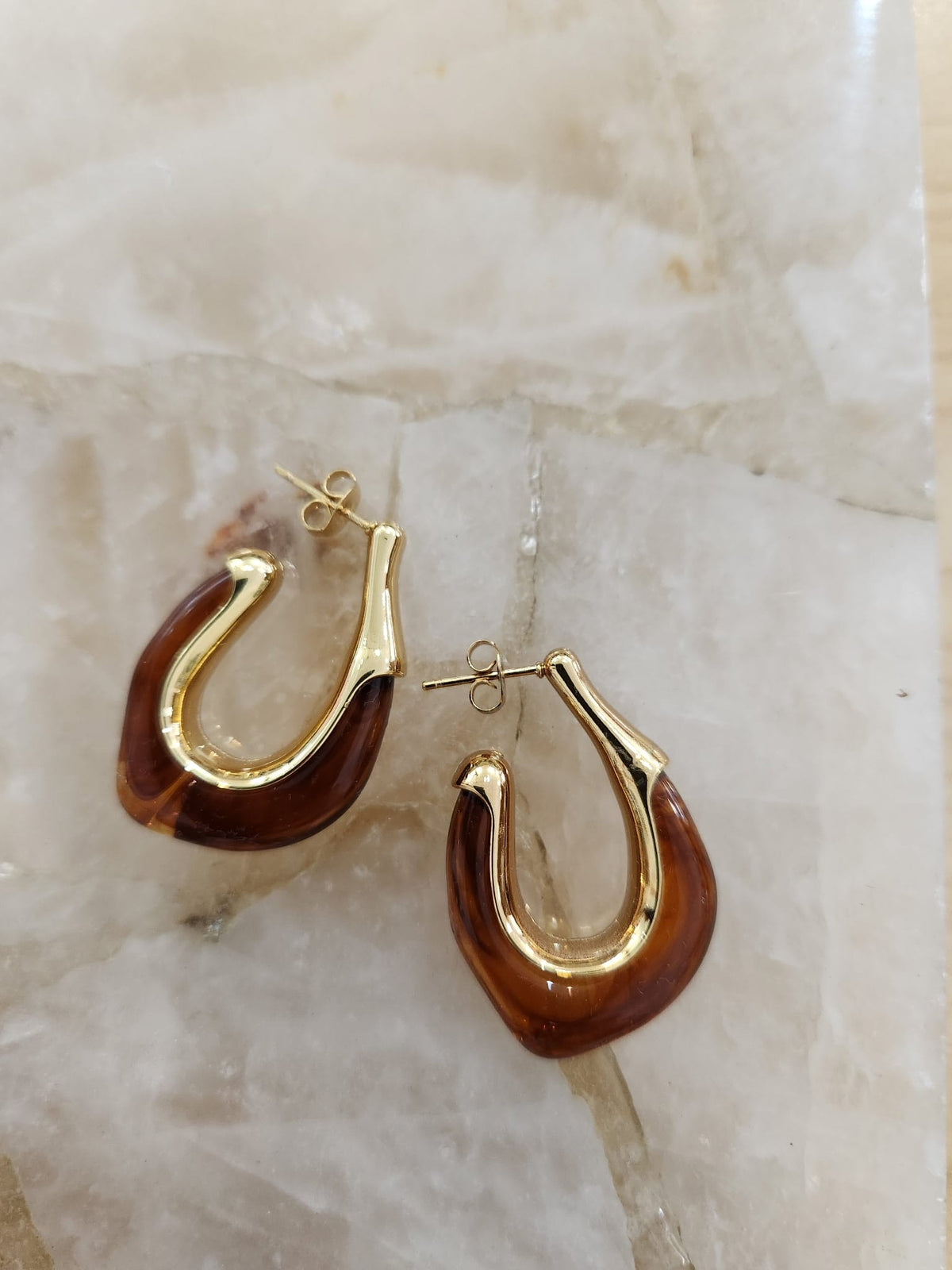 SUGAR BABY Hoop Earrings Farrah B Jewelry Earrings Tortoise