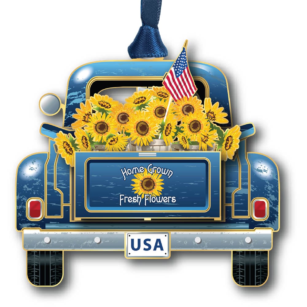 Sunflower Pickup Ornament made in USA Beacon Christmas Ornament