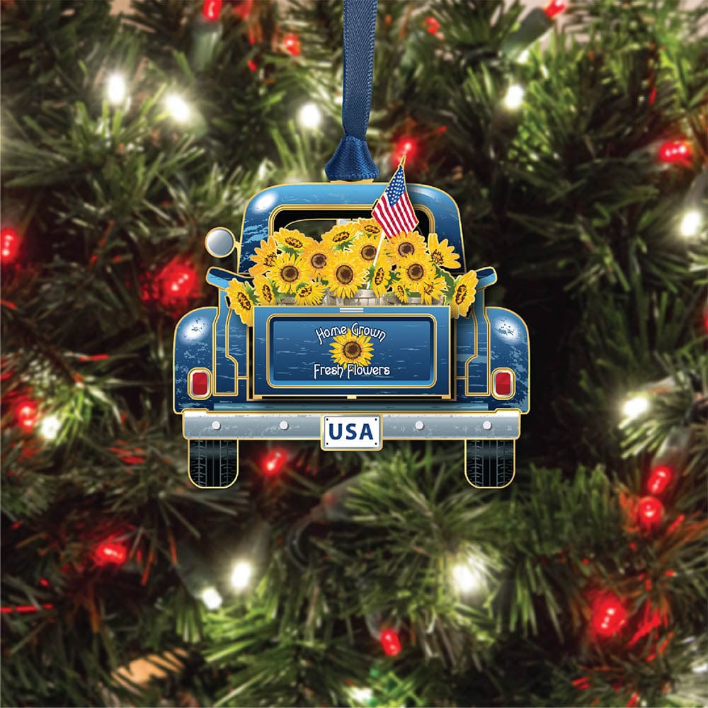 Sunflower Pickup Ornament made in USA Beacon Christmas Ornament