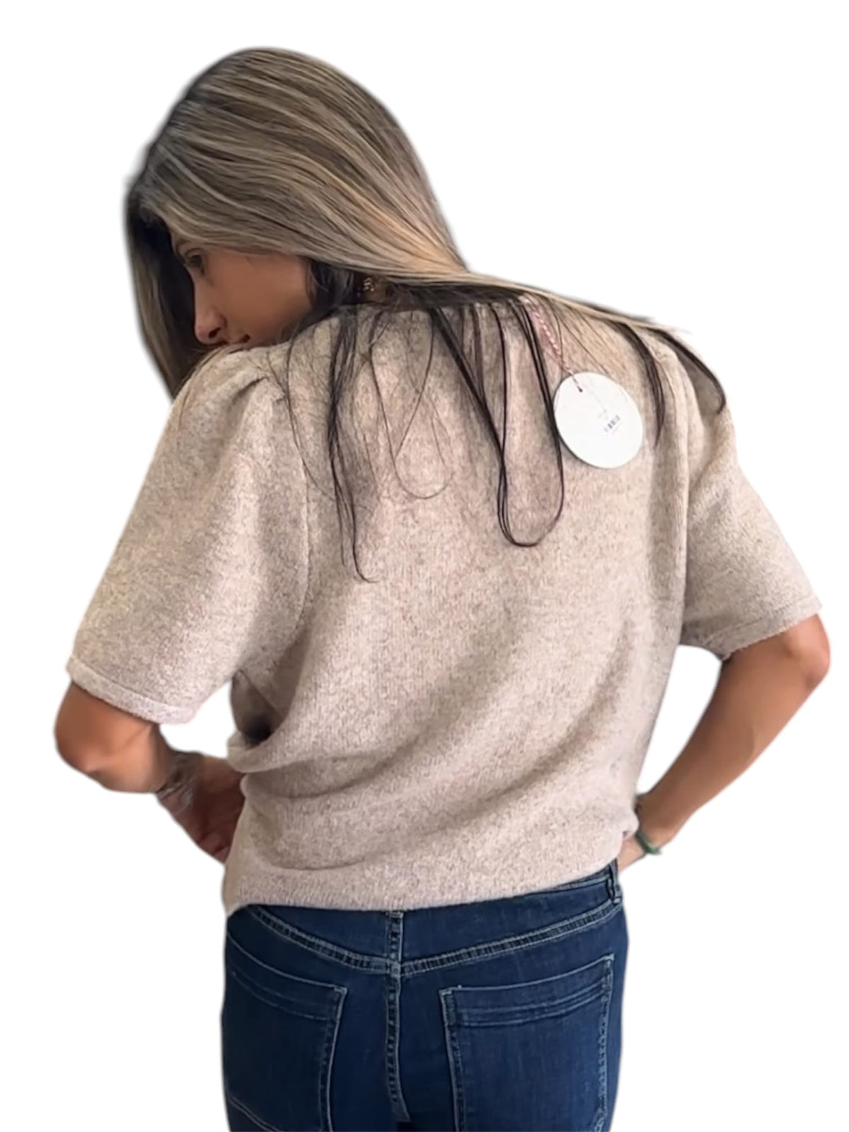 Sweater Top Short Sleeve in Latte S-2XL Umgee Top