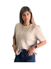 Sweater Top Short Sleeve in Latte S-2XL Umgee Top S