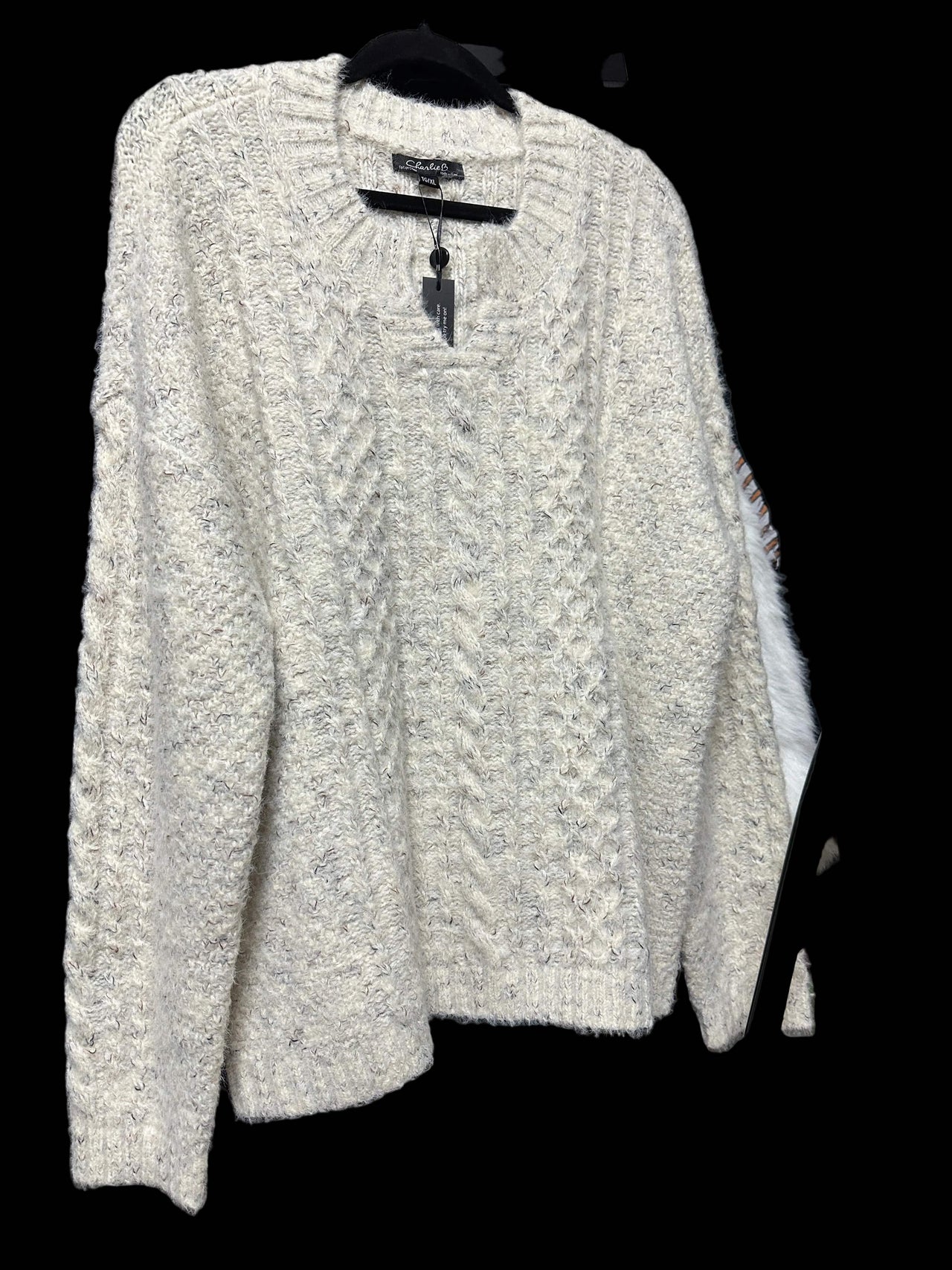 Sweater with Notch Neck & Flex Yarn by Charlie B Charlie B Top