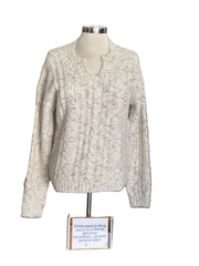 Sweater with Notch Neck & Flex Yarn by Charlie B Charlie B Top