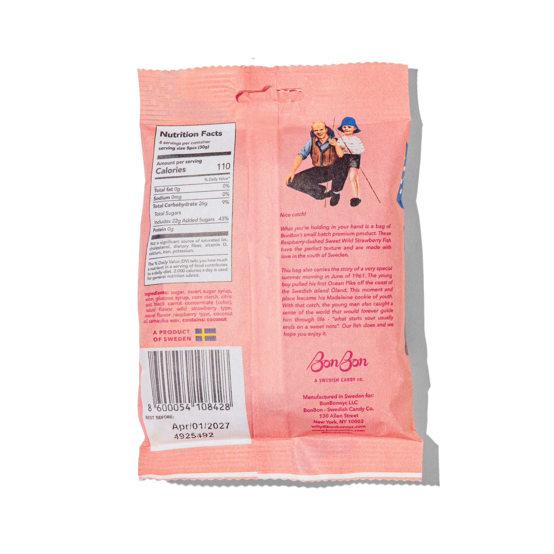 Sweet Wild Strawberry Fish - Swedish Candy 5.2oz (150g) BonBon - A Swedish Candy Co