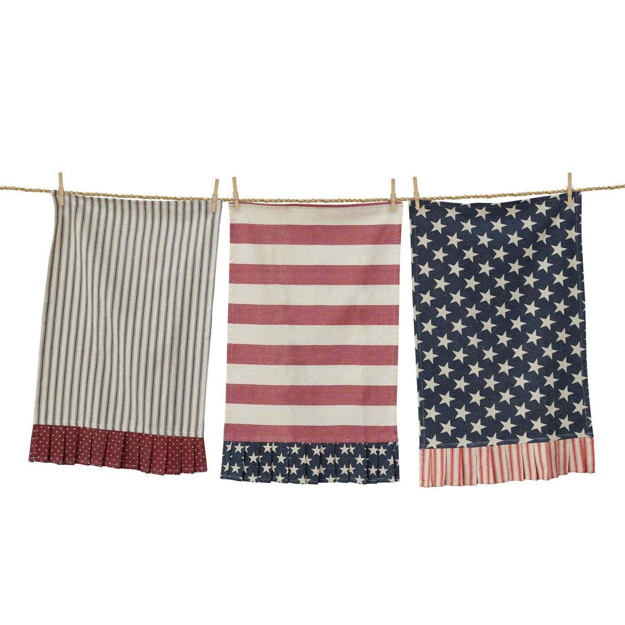 Tea Towels - American Flag (Set of 3) (Pk/03 Sets) Audrey's Home & Gift