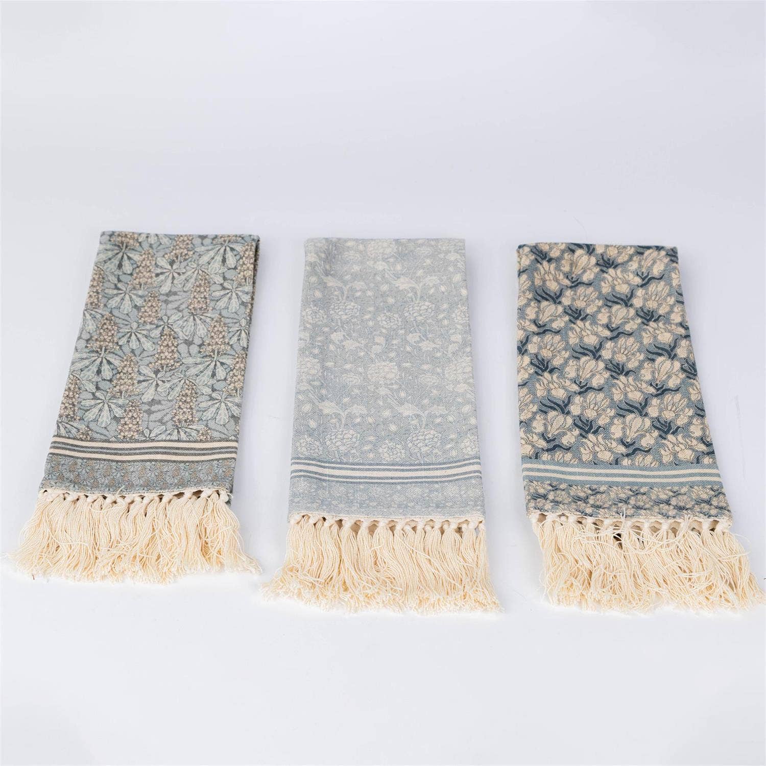 Tea Towels - Windward Blue Print (Set Of 3) (Pk/03 Sets) Audrey's Home & Gift