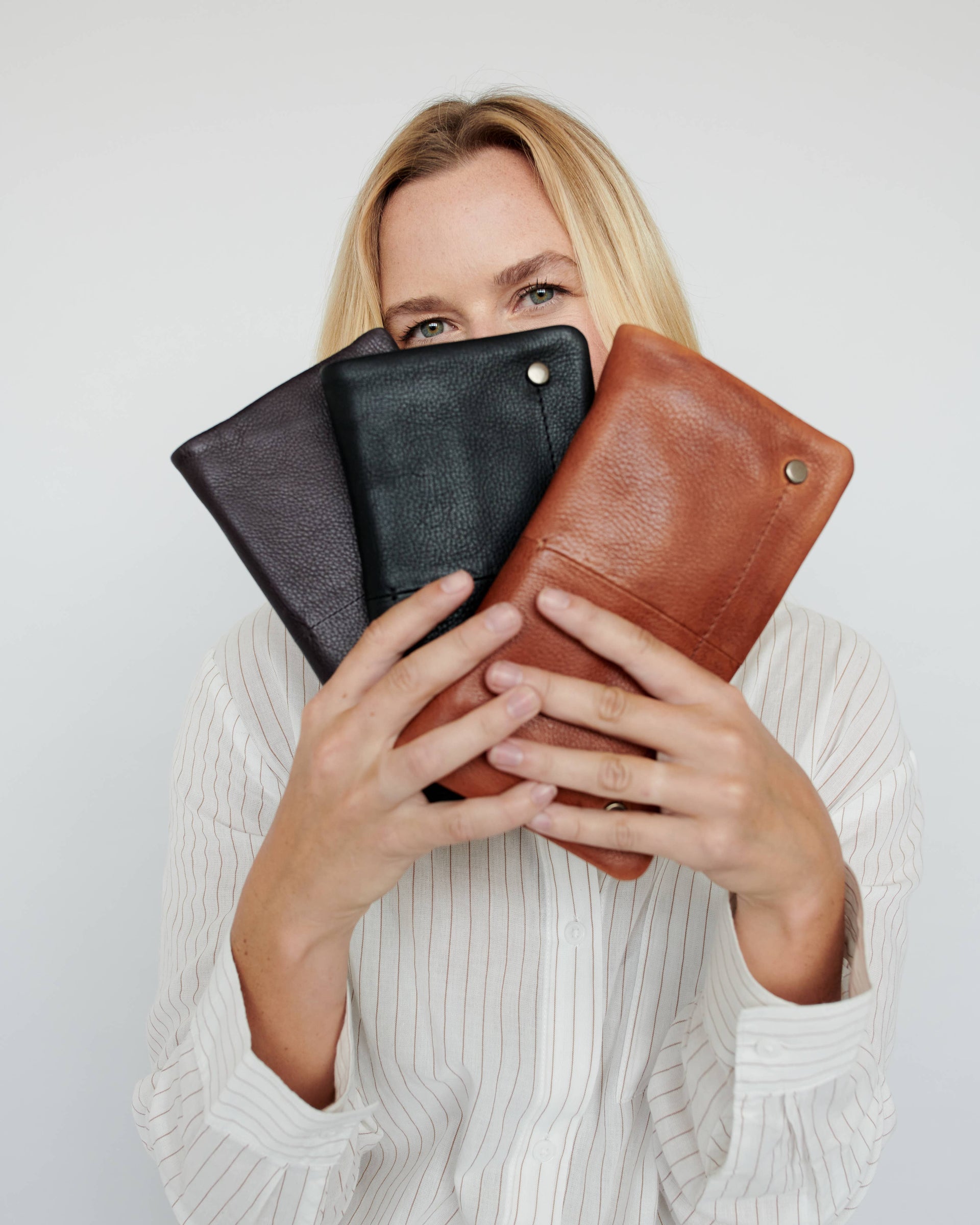 Terry Handcrafted Leather Wallet: Eggplant Latico Leathers