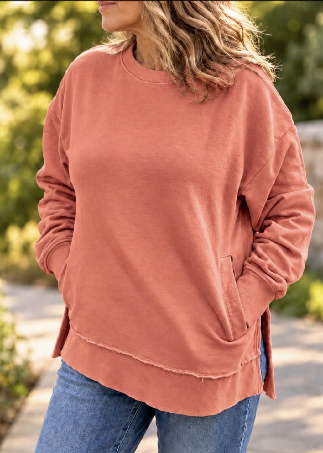 The One on Repeat Sweatshirt | Blush Terra Southern Fried Cotton Sweatshirt