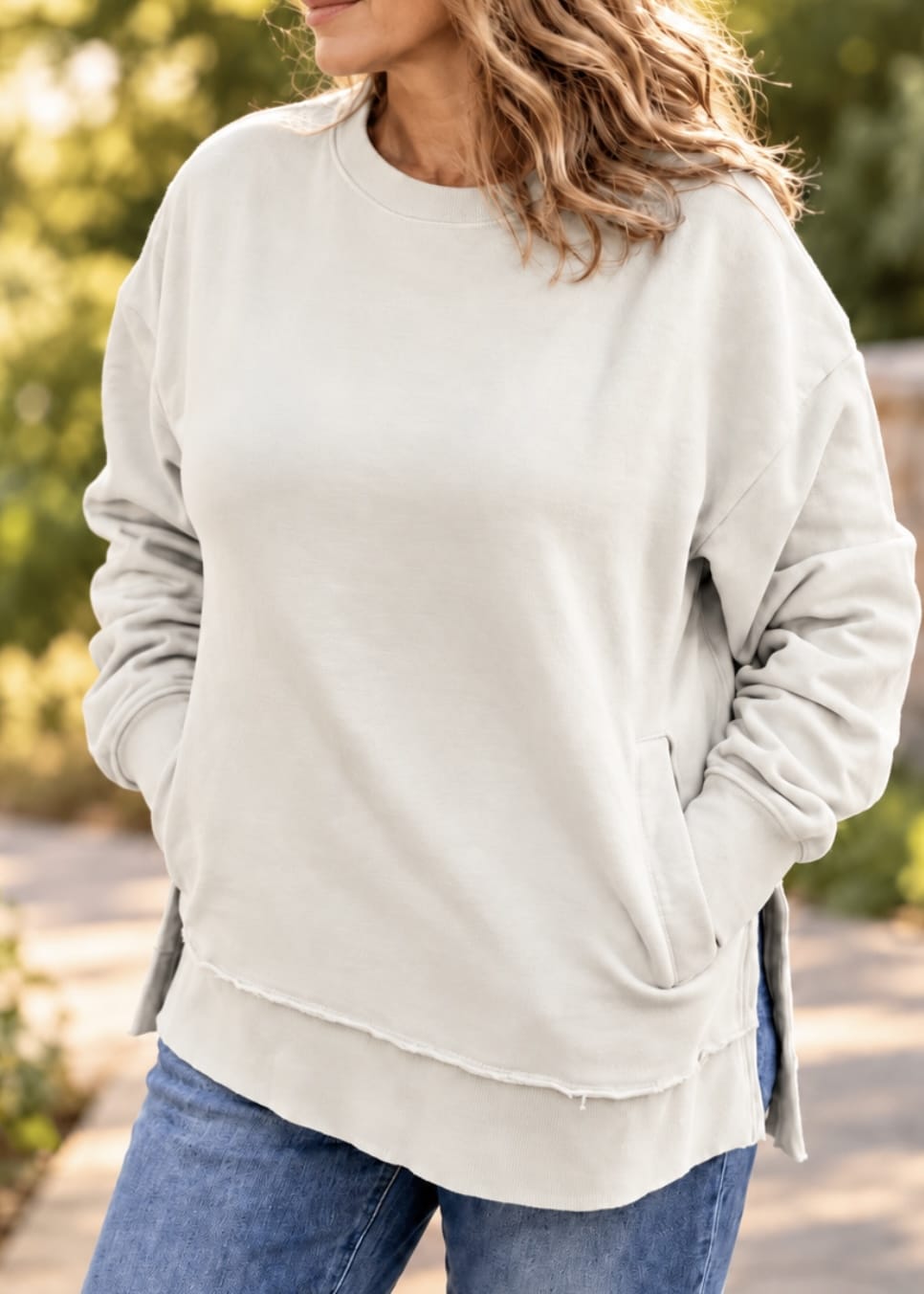 The One on Repeat Sweatshirt | Lilac Grey Southern Fried Cotton Sweatshirt