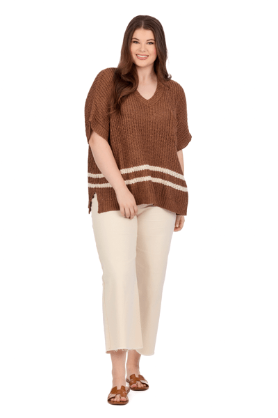 Theo One Size Sweater by Mud Pie Mud Pie One Size Brown