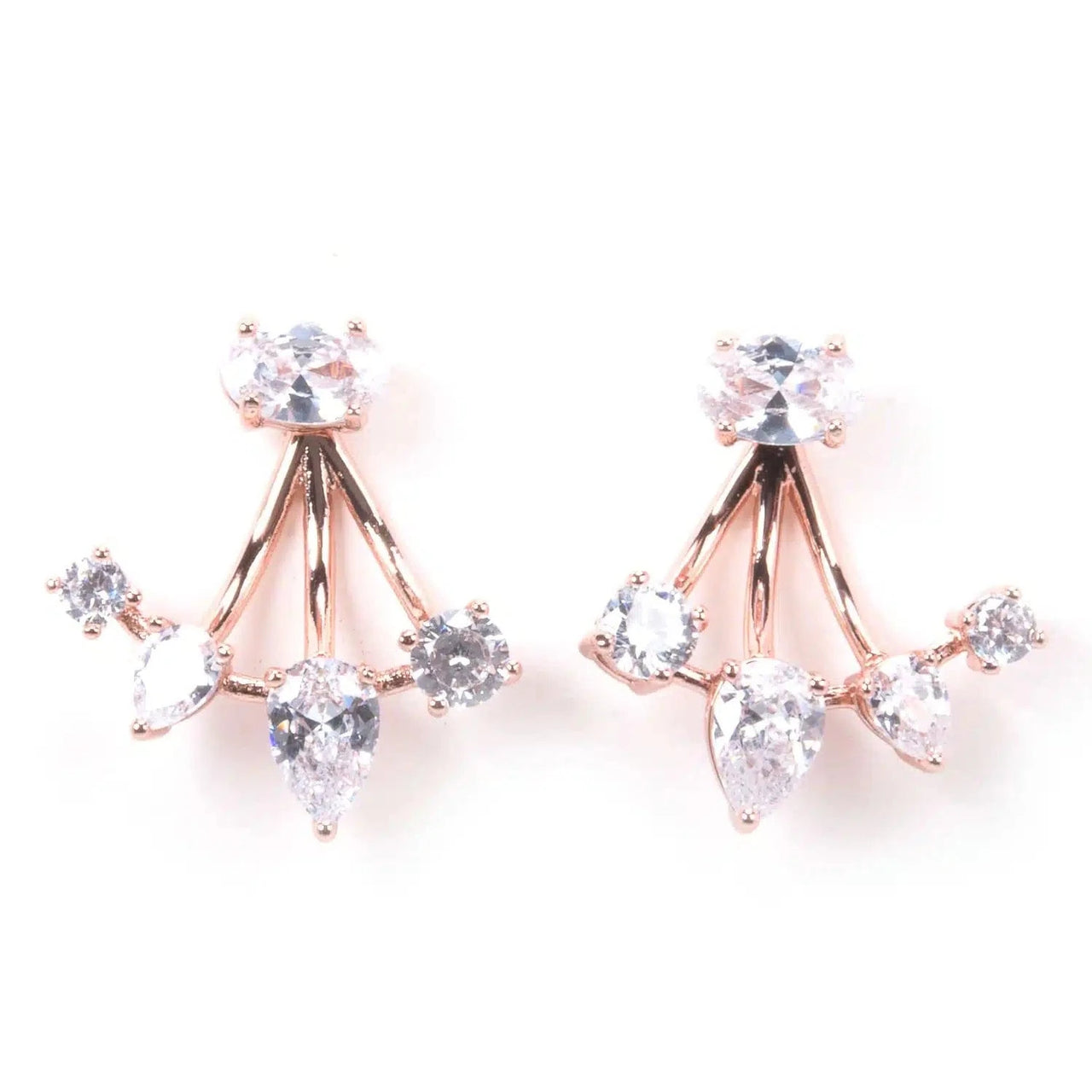 Timeless Radiance-Stud Earring with Ear Enhancer - Rosegold Amanda Blu