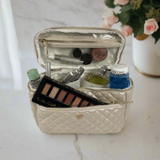 Train Case - Pearl Quilted PurseN Makeup Bag