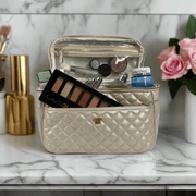 Train Case - Pearl Quilted PurseN Makeup Bag