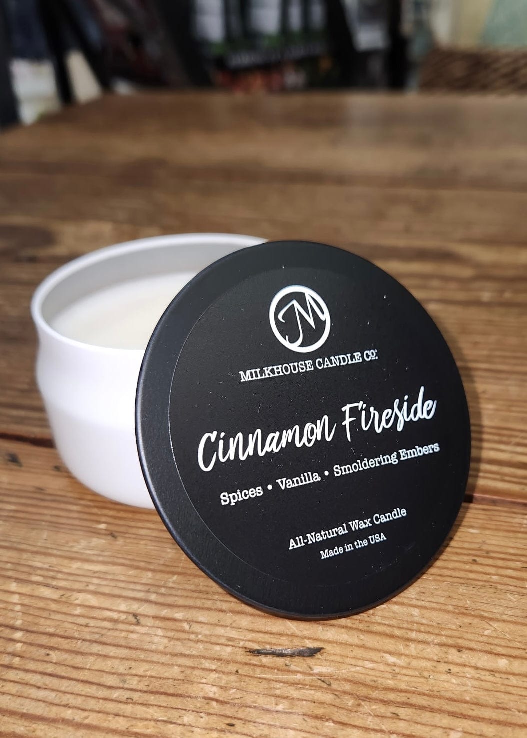 Travel Tin Candle Cinnamon Fireside Milkhouse Candles Candle