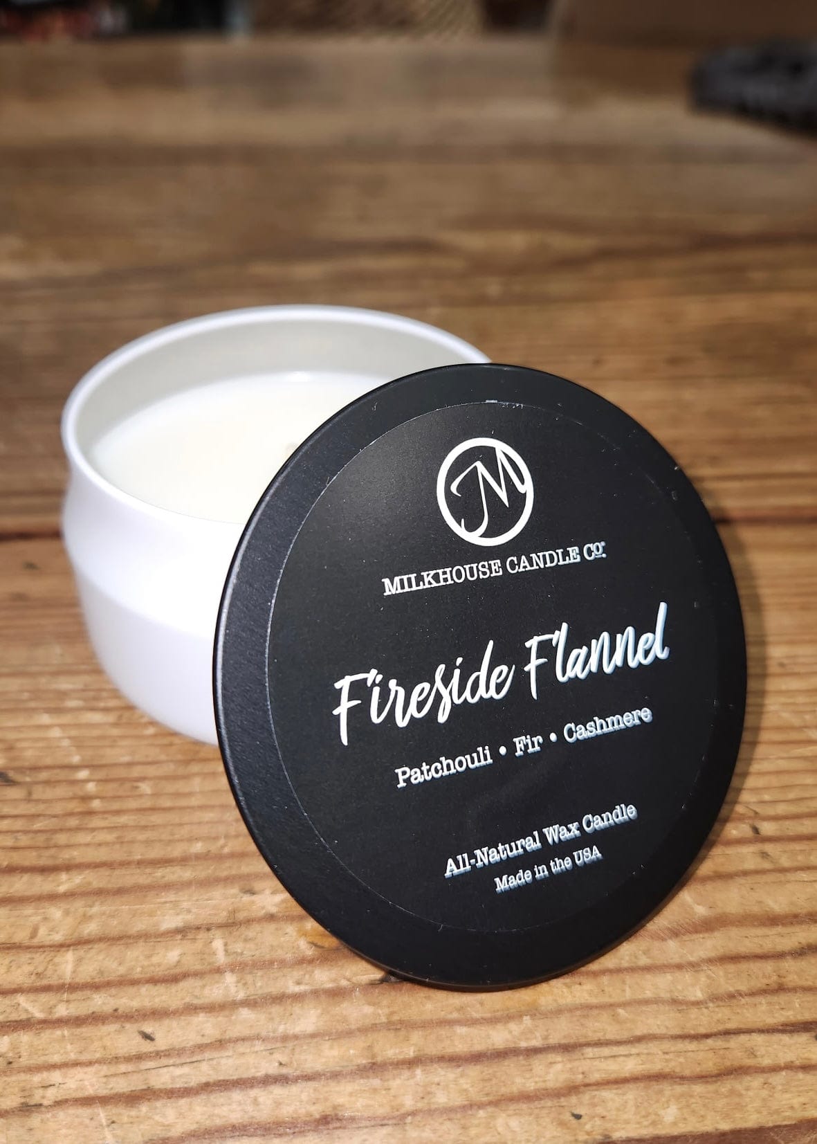 Travel Tin Candle Fireside Flannel Milkhouse Candles Candle