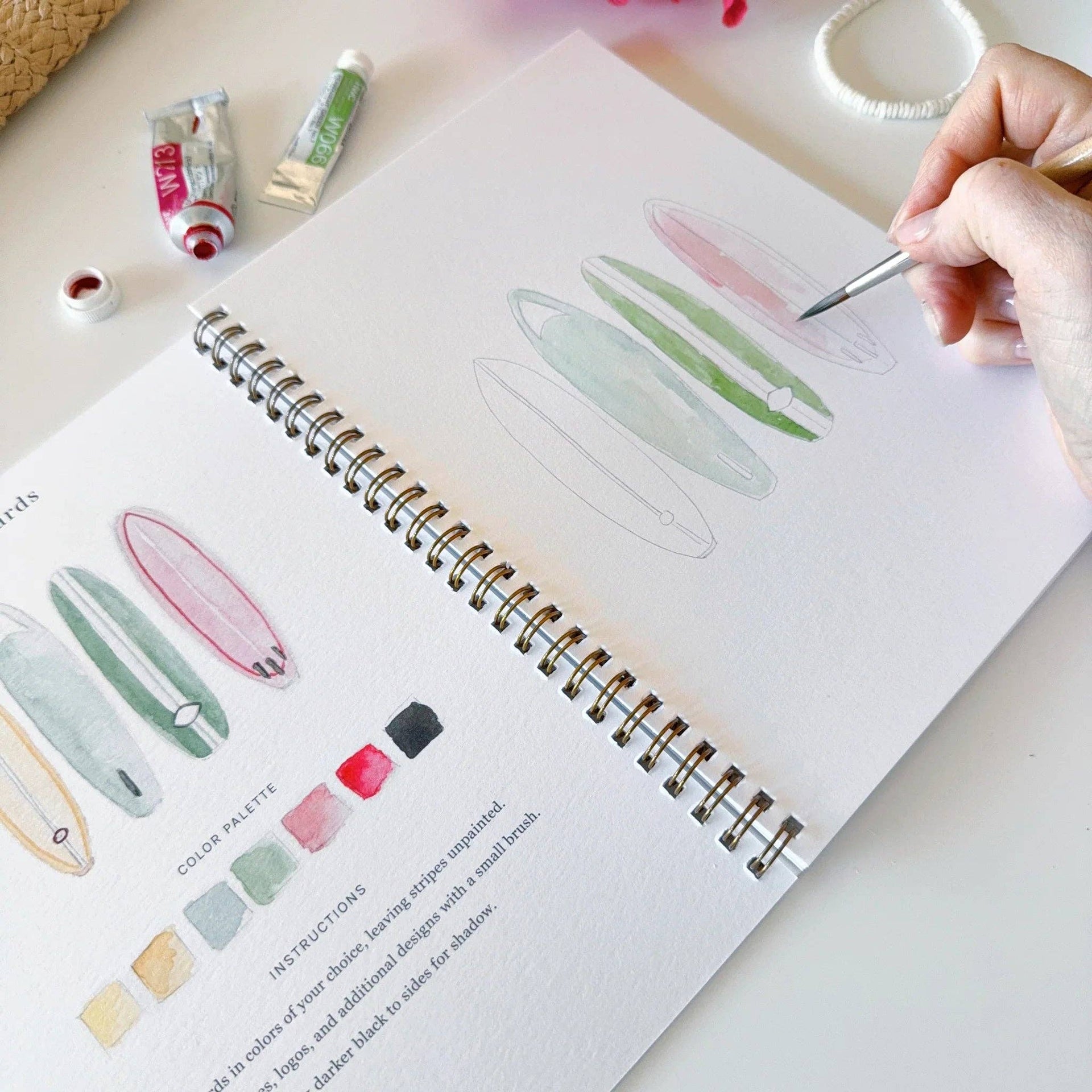 Tropical watercolor workbook emily lex studio