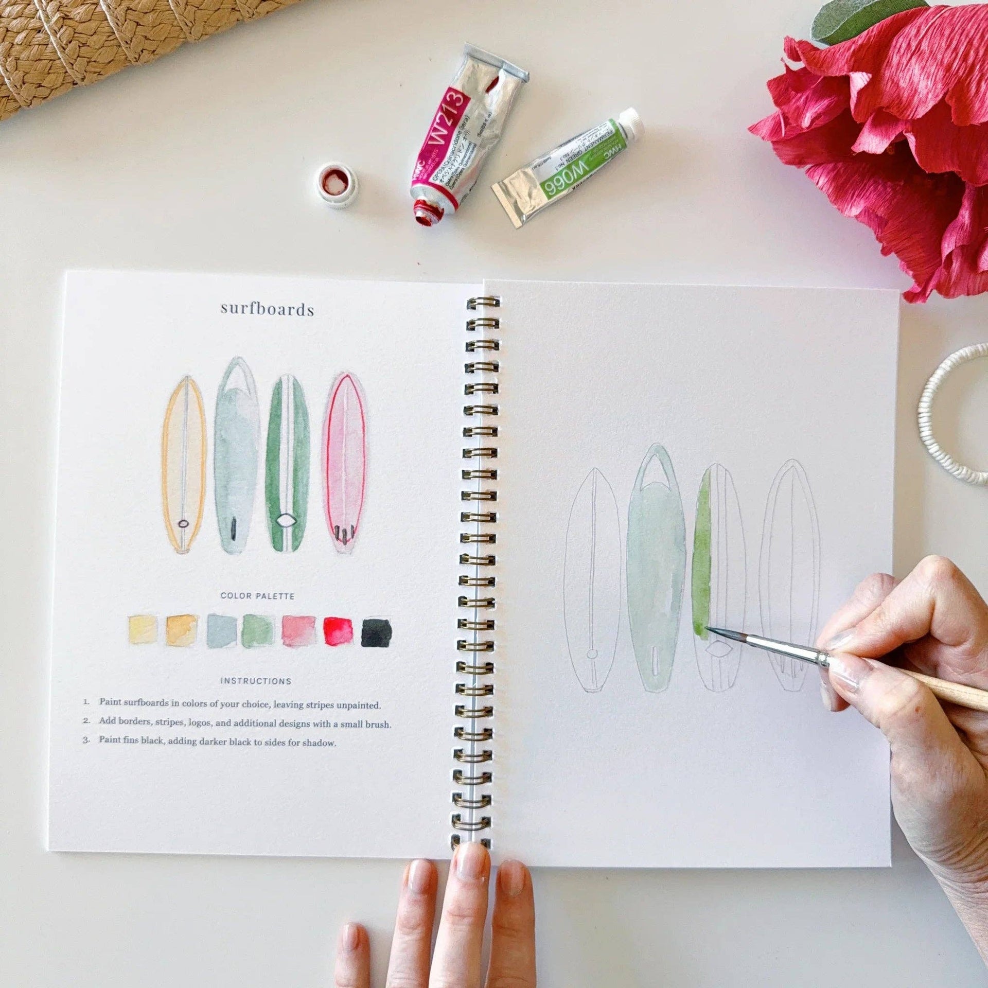 Tropical watercolor workbook emily lex studio