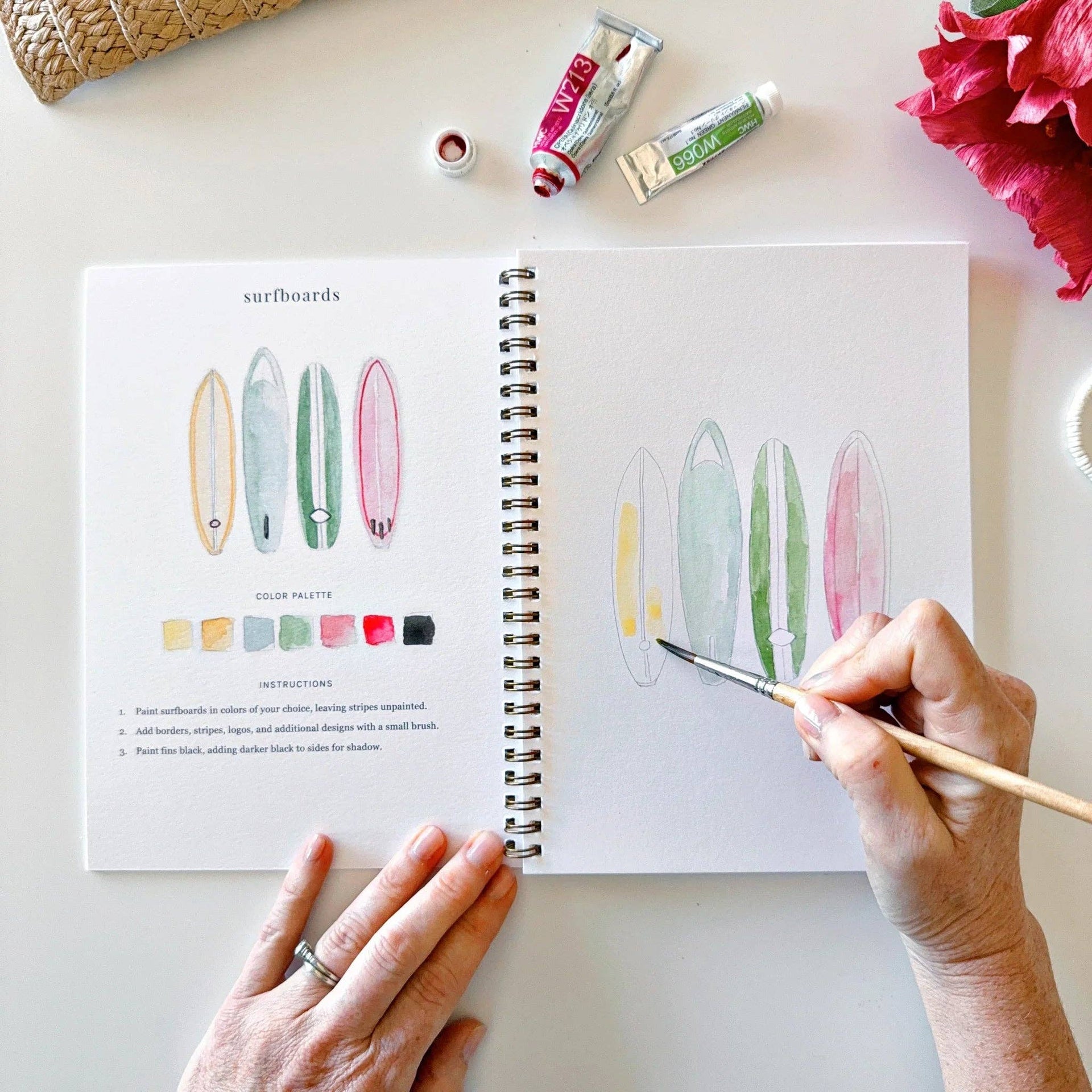 Tropical watercolor workbook emily lex studio