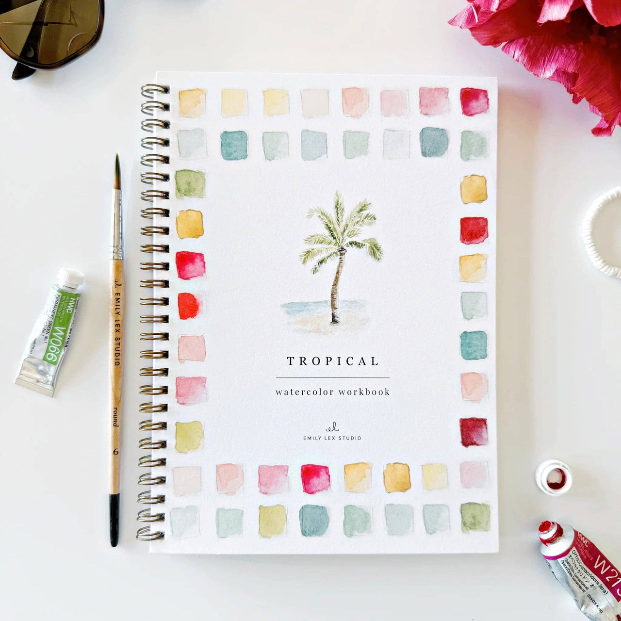 Tropical watercolor workbook emily lex studio