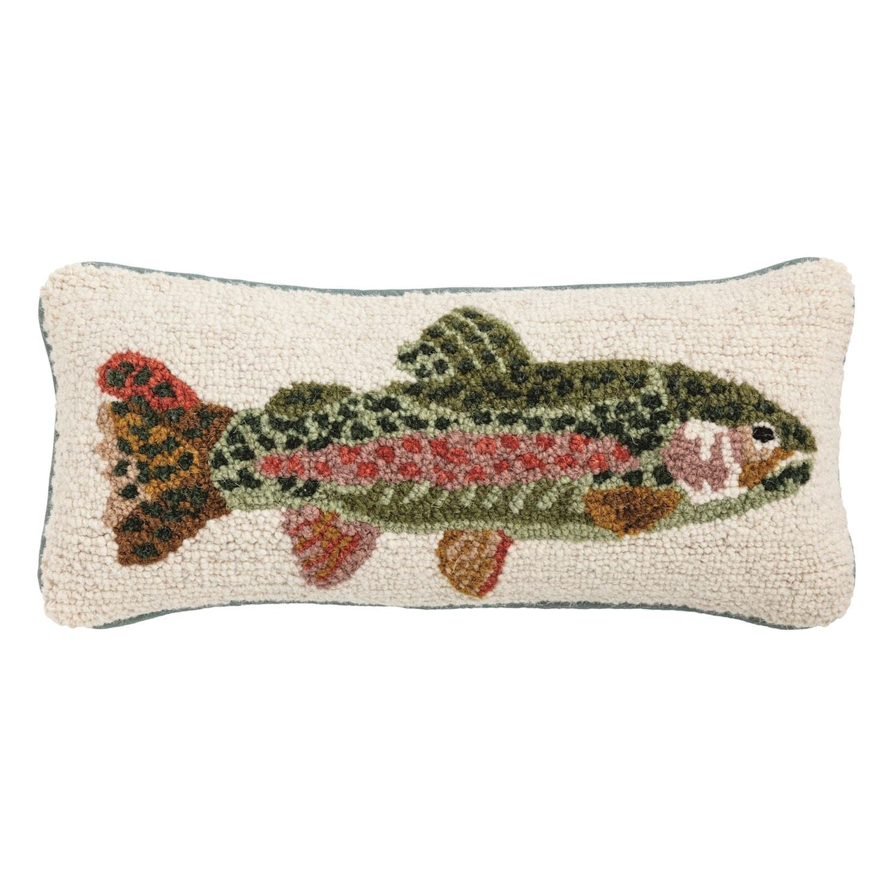 Trout Hook Wool Pillow Mud Pie Throw Pillows