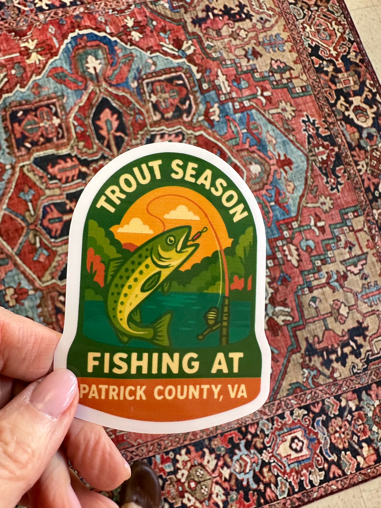 Trout Season In Patrick County Decal Sticker Dash Stickers
