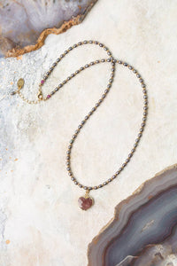 Thumbnail for True Colors Freshwater Pearl, Ruby With Faceted Heart Simple Necklace Anne Vaughan Designs Jewelry Necklace