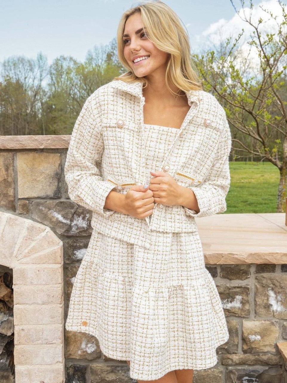 Tweed Ivory Jacket Simply Southern Coats & Jackets