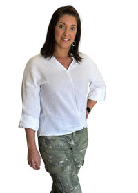 Thumbnail for Twist and Shout Top in White Charlie B