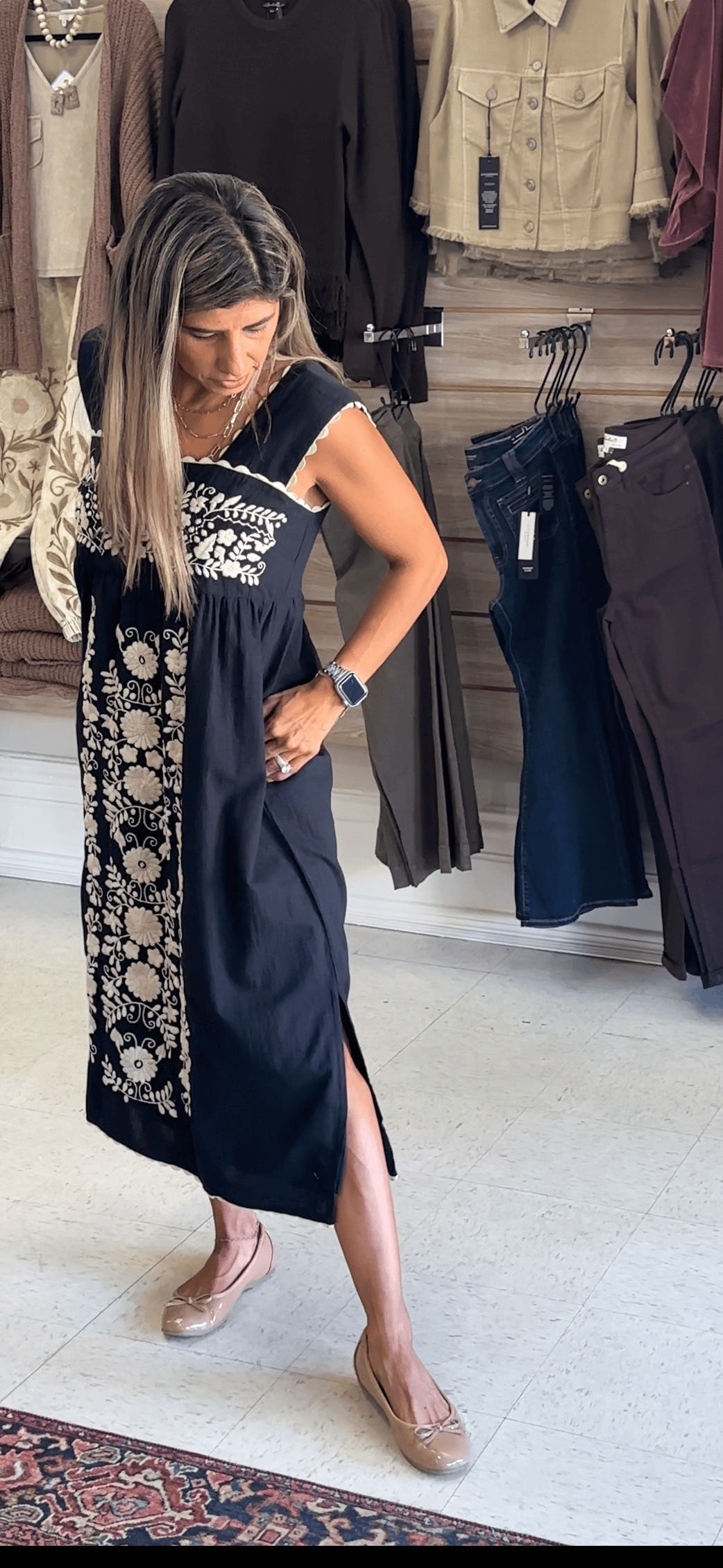 Valentina Embroidered Midi Dress Ivy Jane Dress
