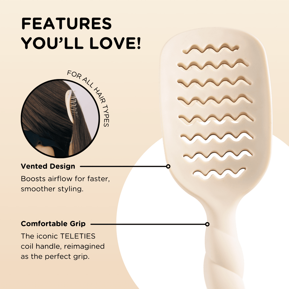 Vented Hair Brush | Tan TELETIES Hair Brush