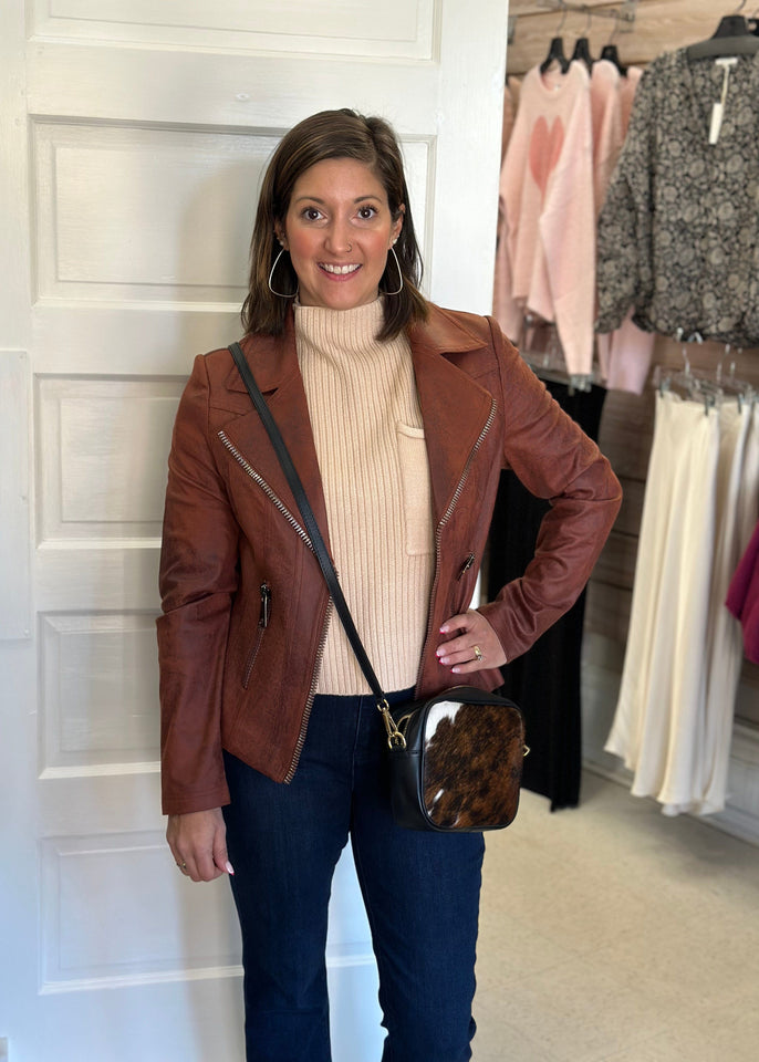 Vintage faux leather sales jacket